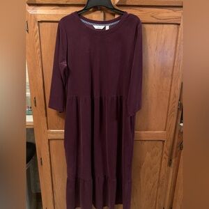 Denim and Co. Heritage dark purple dress